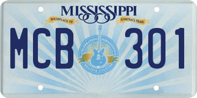 MS license plate MCB301