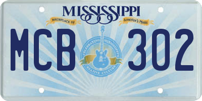 MS license plate MCB302