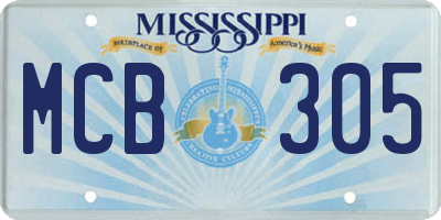 MS license plate MCB305