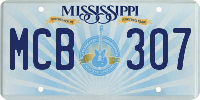 MS license plate MCB307