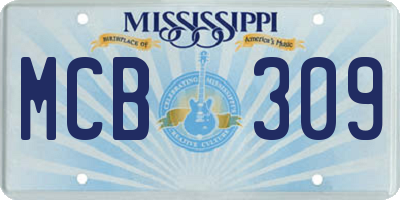 MS license plate MCB309