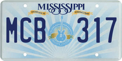 MS license plate MCB317