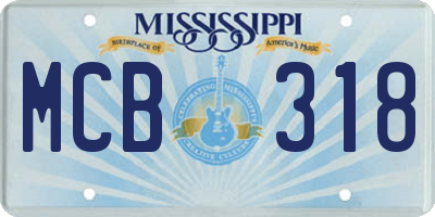 MS license plate MCB318