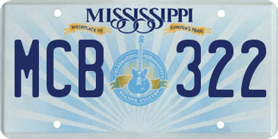 MS license plate MCB322