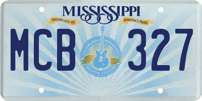 MS license plate MCB327
