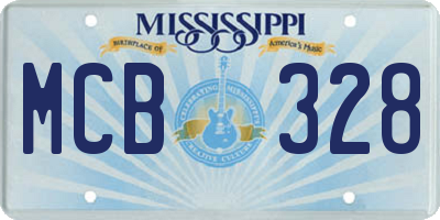 MS license plate MCB328