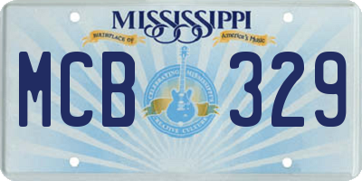 MS license plate MCB329