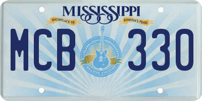 MS license plate MCB330