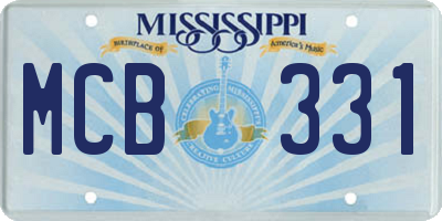 MS license plate MCB331