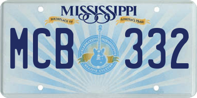 MS license plate MCB332