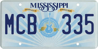MS license plate MCB335