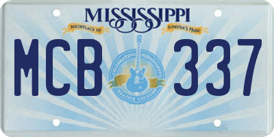 MS license plate MCB337