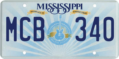 MS license plate MCB340