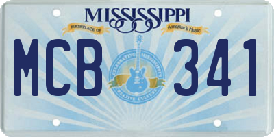 MS license plate MCB341