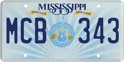 MS license plate MCB343