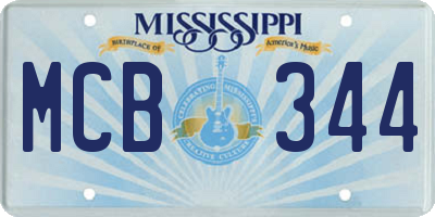 MS license plate MCB344