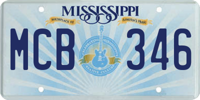 MS license plate MCB346
