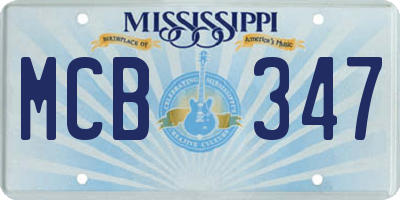 MS license plate MCB347