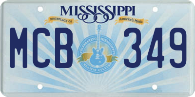 MS license plate MCB349