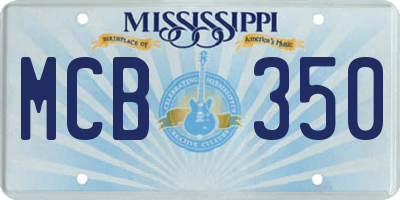 MS license plate MCB350