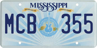 MS license plate MCB355