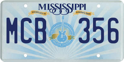 MS license plate MCB356