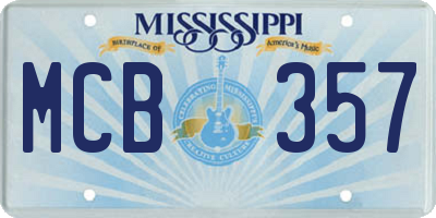 MS license plate MCB357