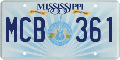 MS license plate MCB361