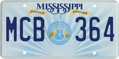 MS license plate MCB364