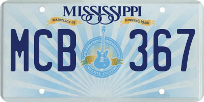 MS license plate MCB367