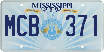 MS license plate MCB371