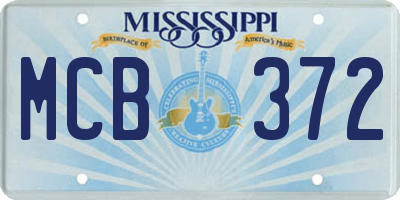 MS license plate MCB372