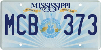 MS license plate MCB373