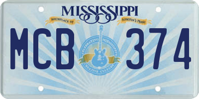 MS license plate MCB374