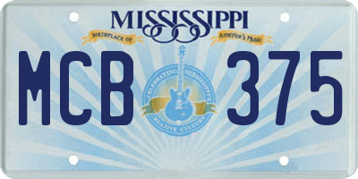MS license plate MCB375