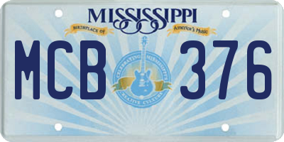 MS license plate MCB376