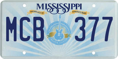 MS license plate MCB377