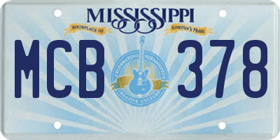 MS license plate MCB378