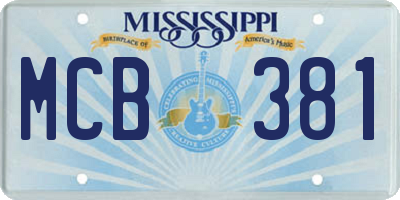 MS license plate MCB381