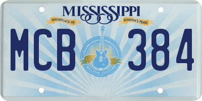 MS license plate MCB384