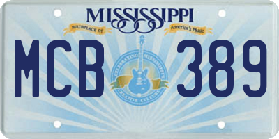 MS license plate MCB389