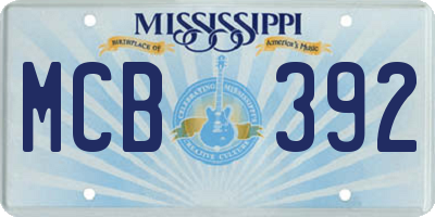 MS license plate MCB392
