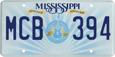 MS license plate MCB394