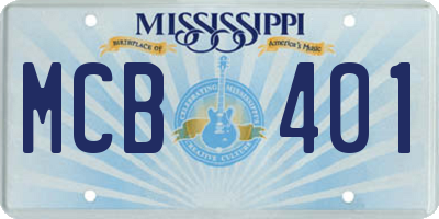 MS license plate MCB401