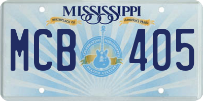 MS license plate MCB405