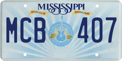 MS license plate MCB407