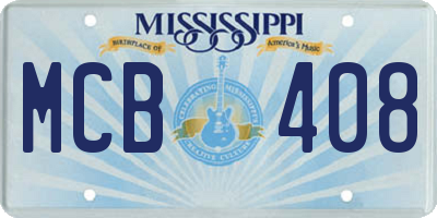 MS license plate MCB408