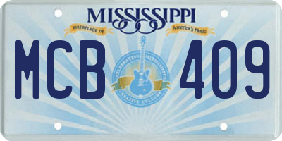 MS license plate MCB409