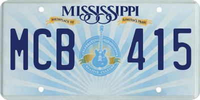 MS license plate MCB415