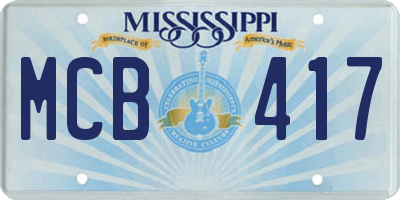 MS license plate MCB417